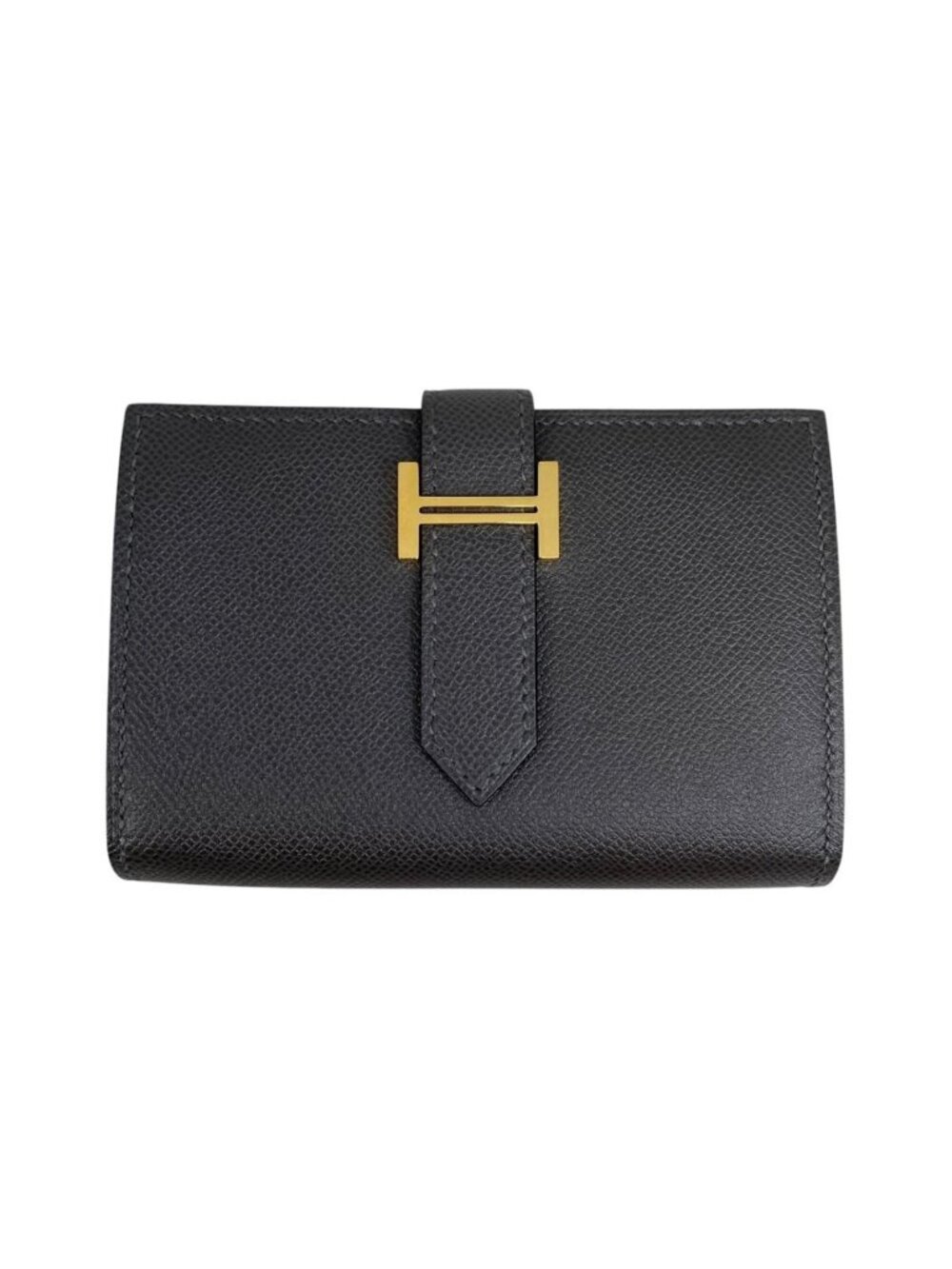Hermes Coin Purse Bearn Nisan Graphite Gray Gold